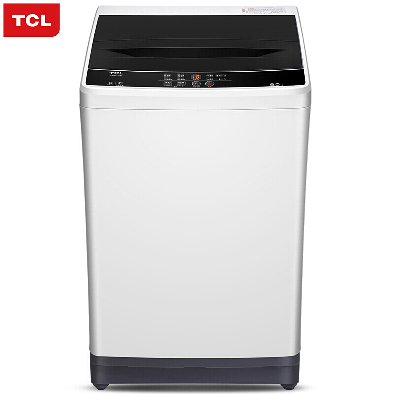 TCL8公斤容量洗衣机 全自动波轮洗衣机 企业业务 三级能效 定频波轮 智能控制洗涤护衣 TB-V80亮灰色