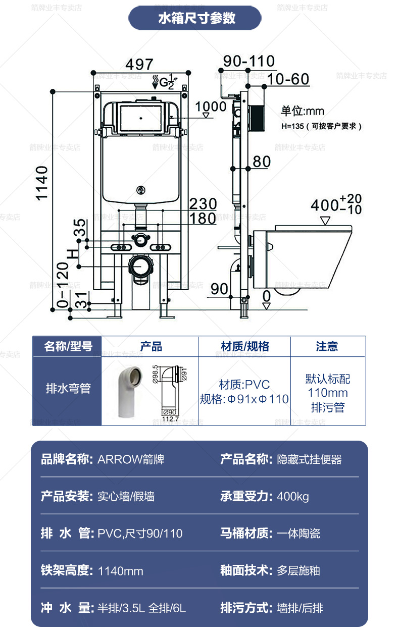 暗藏水箱座便器安装图图片