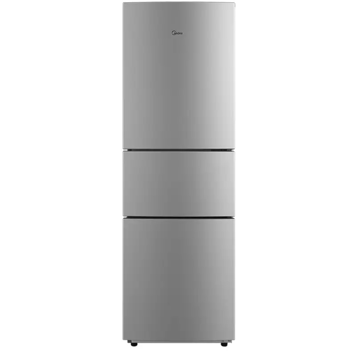 美的 家用厨房冰箱三门低音节能冷藏冷冻电冰箱210升办公室冰箱BCD-210TM（ZG）浅灰色