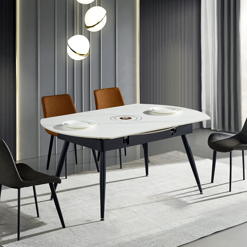 家有品致现代极简岩板餐桌椅组合JM007CZ22客厅餐桌