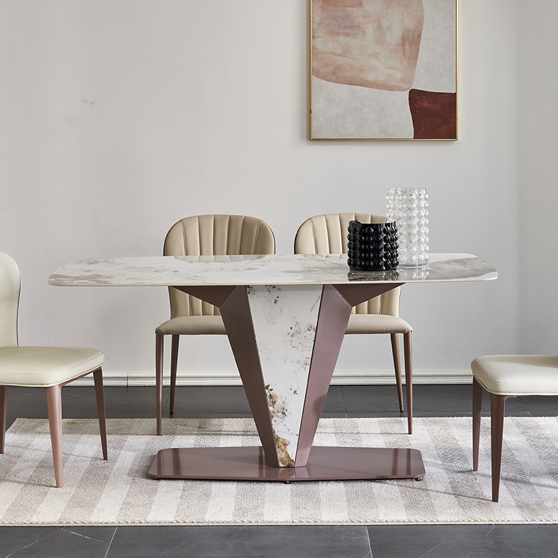 家有品致意式极简岩板餐桌椅组合JM007CZ64客厅餐桌