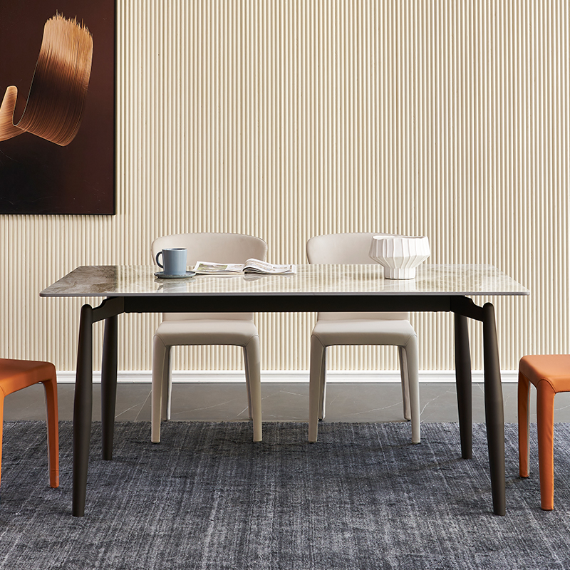 家有品致意式极简岩板餐桌椅组合JM007CZ60客厅餐桌